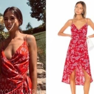 Camila Coelho Robbie MIDI Dress in Pink Flora size Medium